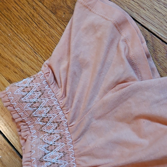 Torrid Peach Off-Shoulder Top, Embroidered Neckline, Sz 0 (12, L), NWT! - Picture 4 of 8